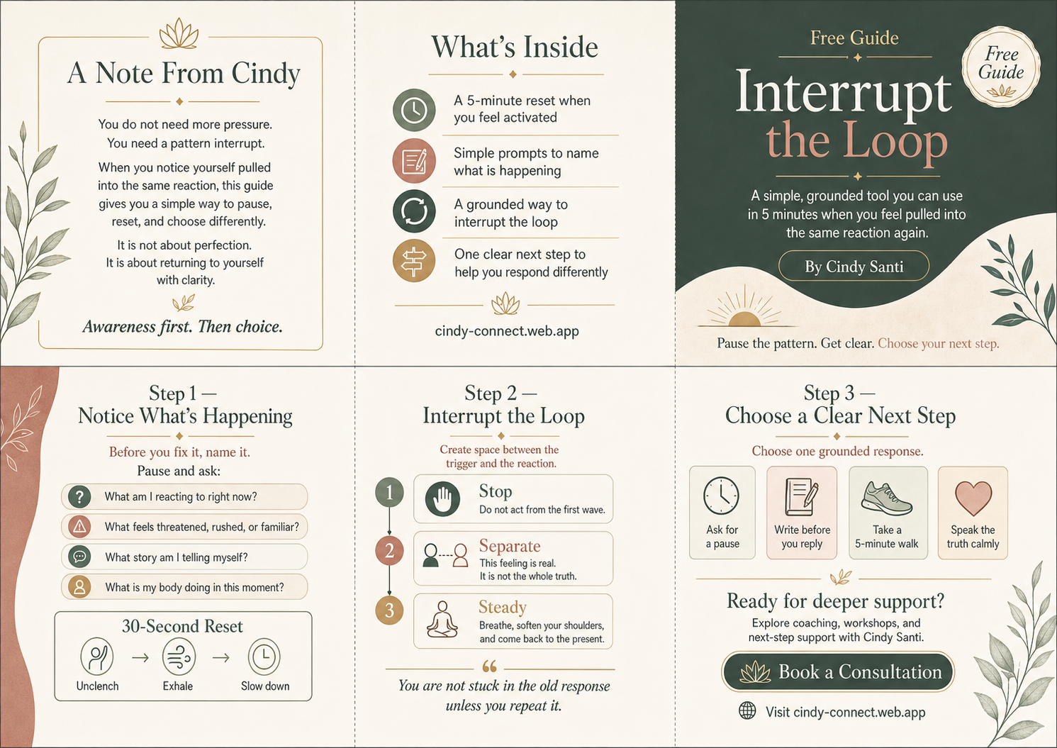 Interrupt the Loop trifold free guide preview